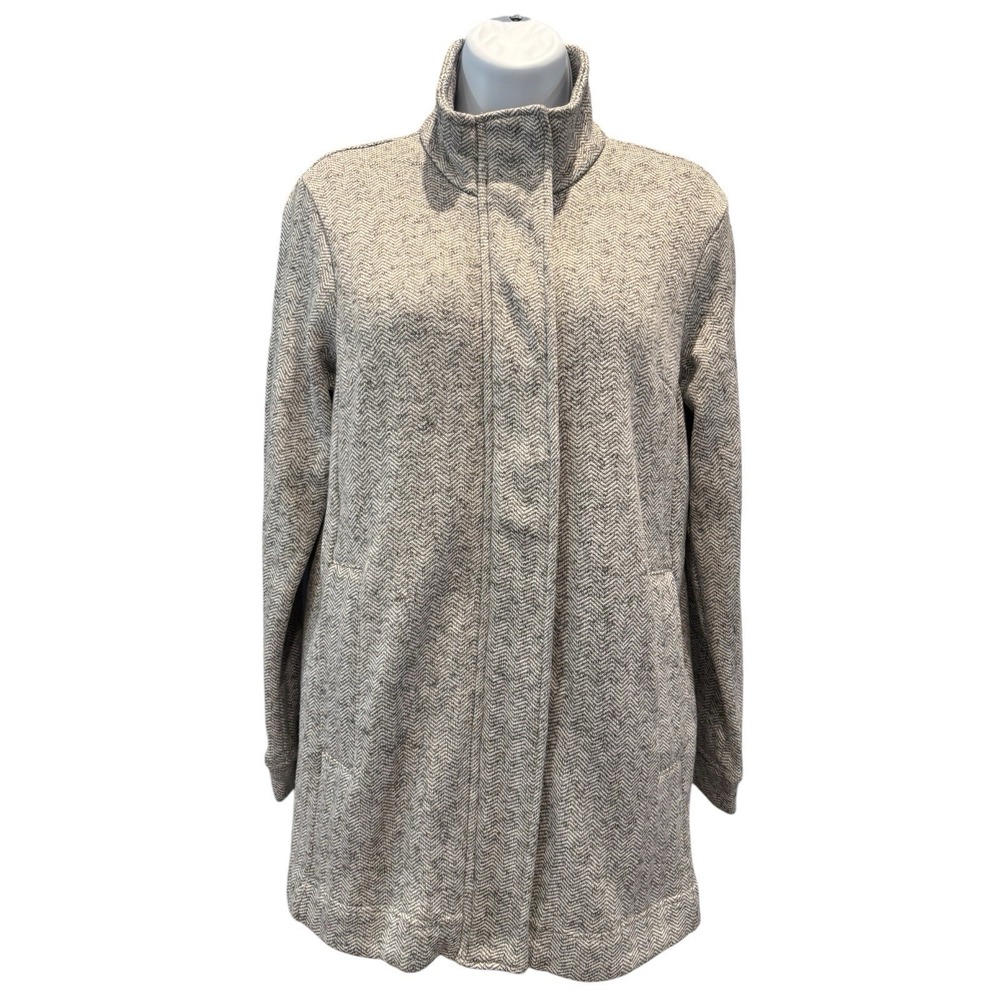 Lands' End Gray Herringbone‎ Fleece Jacket – Women's Small